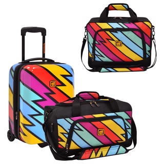 Loudmouth by Traveler's Choice Captain Thunderbolt 3-piece Carry-on Luggage Set