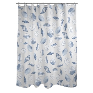 Thumbprintz Shells All Over Blue Shower Curtain