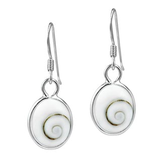 Versatile Oval Shiva Shell .925 Silver Dangle Earrings (Thailand)