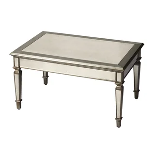 Hand-crafted Antique Finish Mirrored Cocktail Table