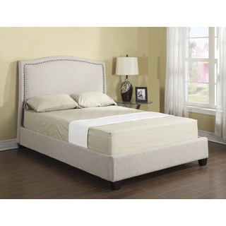 Emerald Tan Linen Platform Upholstered Bed Set