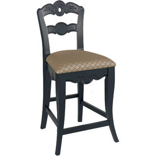 Powell Garland Antique Black over Terra Cotta Counter Stool, 24 Seat Height