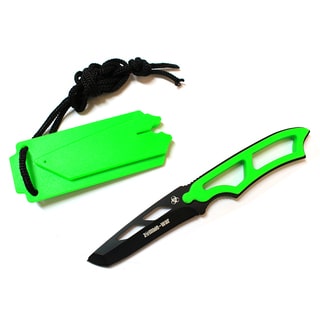 Defender Zombie War Green Skinner 6.5-inch Knife with Sheath and Whistle