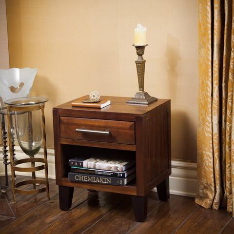 Luna Acacia Wood End Table by Christopher Knight Home