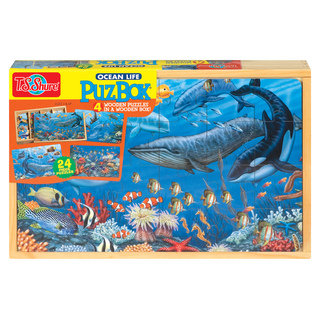 Ocean Life Large Puzzle in a Wood Box Set