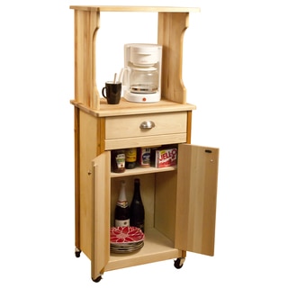 Hutch Top Yellow Birch Cart with Enclosed Storage