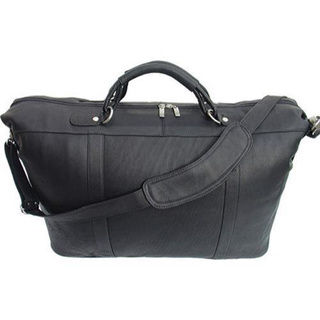 Piel Leather Black Large Carry On Satchel Tote Bag