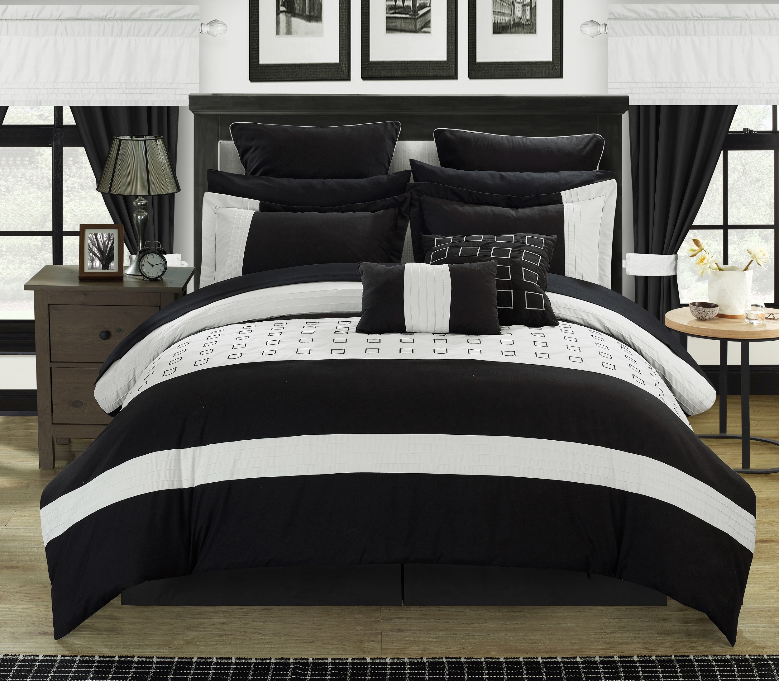 Chic Home Hubert Black 25-piece Bed-in-a-Bag
