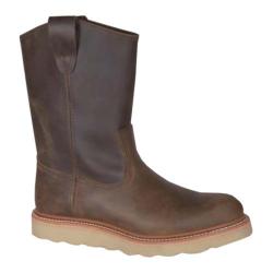 Golden Retriever Men's Brown Buffalo Leather Crazy Horse Pull-On Wedge Boots
