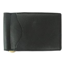 Piel Leather Bi-Fold/Money Clip 9067 Black