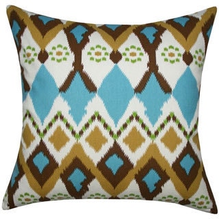 Handmade Multicolored Ikat Toss Pillow (India)