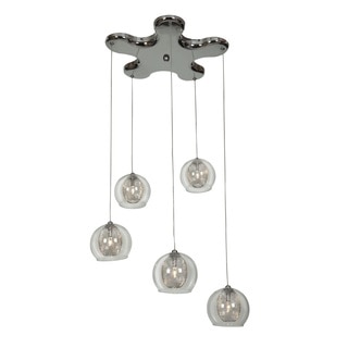 Access Lighting Aeria Metal Foil Clear Glass Pendant Cluster with Pentagon