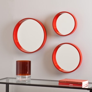 Holly and Martin Daws Red-Orange Wall Mirror 3pc Set