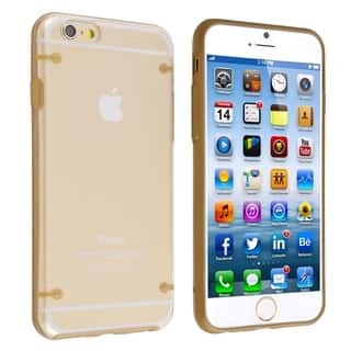 INSTEN Clear Hard/ Gold TPU Bumper Case Cover for Apple iPhone 6 4.7-inch