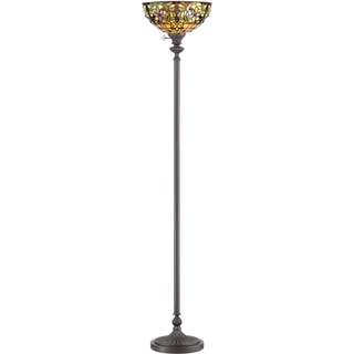 Quoizel Kami 1-light Vintage Bronze and Art Glass Torchiere