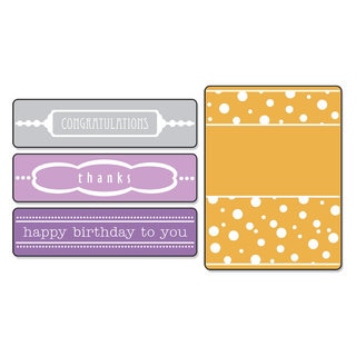 Sizzix Textured Impressions Birthday, Congrats & Thanks Embossing Folders Set by Eileen Hull (4 Pack)