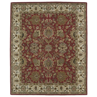 Hand-tufted Anabelle Red Agra Wool Rug (7'6 x 9')
