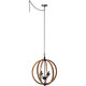 Vineyard Distressed Mahogany and Bronze 4-light Orb Chandelier - Thumbnail 8