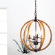 Vineyard Distressed Mahogany and Bronze 4-light Orb Chandelier - Thumbnail 4