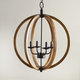 Vineyard Distressed Mahogany and Bronze 4-light Orb Chandelier - Thumbnail 5