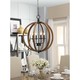 Vineyard Distressed Mahogany and Bronze 4-light Orb Chandelier - Thumbnail 6