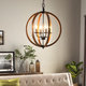 Vineyard Distressed Mahogany and Bronze 4-light Orb Chandelier - Thumbnail 0