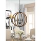 Vineyard Distressed Mahogany and Bronze 4-light Orb Chandelier - Thumbnail 7