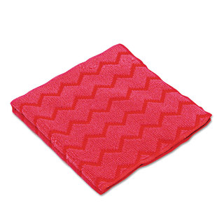 Rubbermaid Commercial Red 12 x 12 HYGEN Microfiber Cleaning Cloths (Pack of 12)