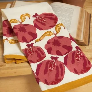 Pomegranate/ Yellow 20x30-inch Tea Towels (Set of 3)