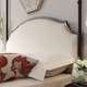 Andover Cream White Curved Top Cherry Brown Metal Canopy Poster Bed by INSPIRE Q