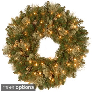 Carolina Pine Wreath with Clear Lights
