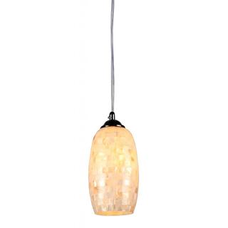 Sea Shell Mosaic and Glass 1-light Pendant with Chrome Finish