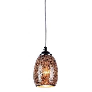 Chloe Mosaic Collection 1-light Tempered Glass/ Chrome Pendant
