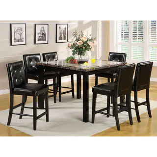 Furniture of America Berthelli Black 7-piece Counter Height Dining Set