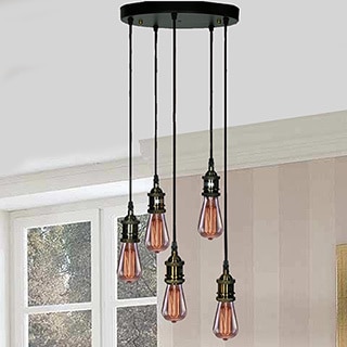 Tanya 5-light Adjustable Cord Edison Lamp with Bulbs