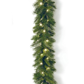 Pre-lit 9-foot WCH7-300-9A-1 Winchester Pine Garland with Clear Lights