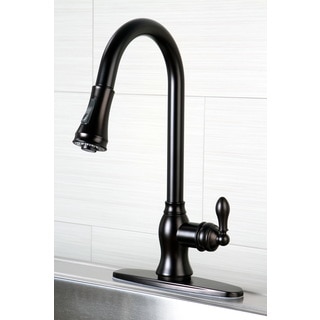 Kitchen Oil-rubbed Bronze Single Handle Faucet with Pull Down Spout