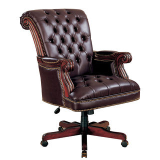 Coaster Company Dark Brown Vinyl Adjustable Executive Office Chair