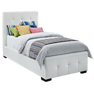 DHP Florence White Upholstered Twin Bed