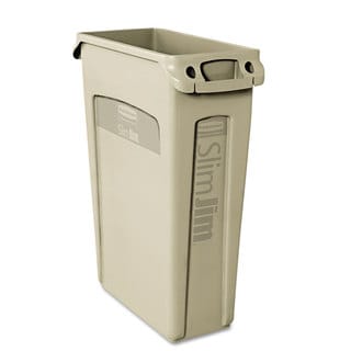 Rubbermaid Commercial Beige 23 gal. Plastic Slim Jim Receptacle with Venting Channels