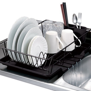 Sweet Home Collection Black 3-piece Dish Drainer Set