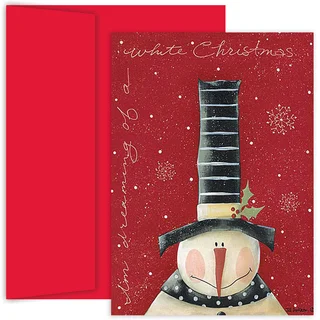 Masterpiece Studios White Christmas Snowman Boxed Holiday Cards, 18 ct