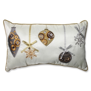 Pillow Perfect Holiday Ornaments Gold/Silver Rectangular Throw Pillow