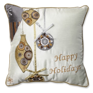 Pillow Perfect Holiday Ornaments Gold/Silver 16.5-inch Throw Pillow