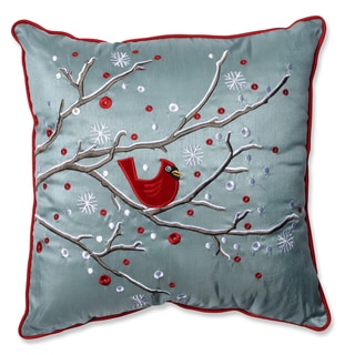 Pillow Perfect Holiday Cardinal on Snowy Branch 16.5-inch Throw Pillow