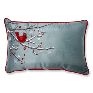 Pillow Perfect Holiday Cardinal on Snowy Branch Rectangular Throw Pillow