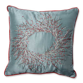 Pillow Perfect Christmas Wreath 18-inch Throw Pillow