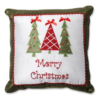 Pillow Perfect Merry Christmas Trees 16.5-inch Throw Pillow