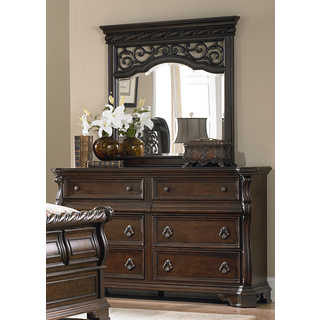 Liberty Brownstone Traditional 8-Drawer Dresser and Mirror Set