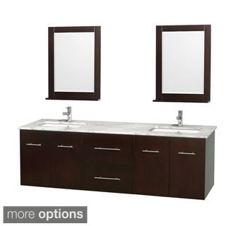 Wyndham Collection Centra 72-inch Double Bathroom Vanity in Espresso, with Mirrors